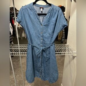 Denim maternity dress